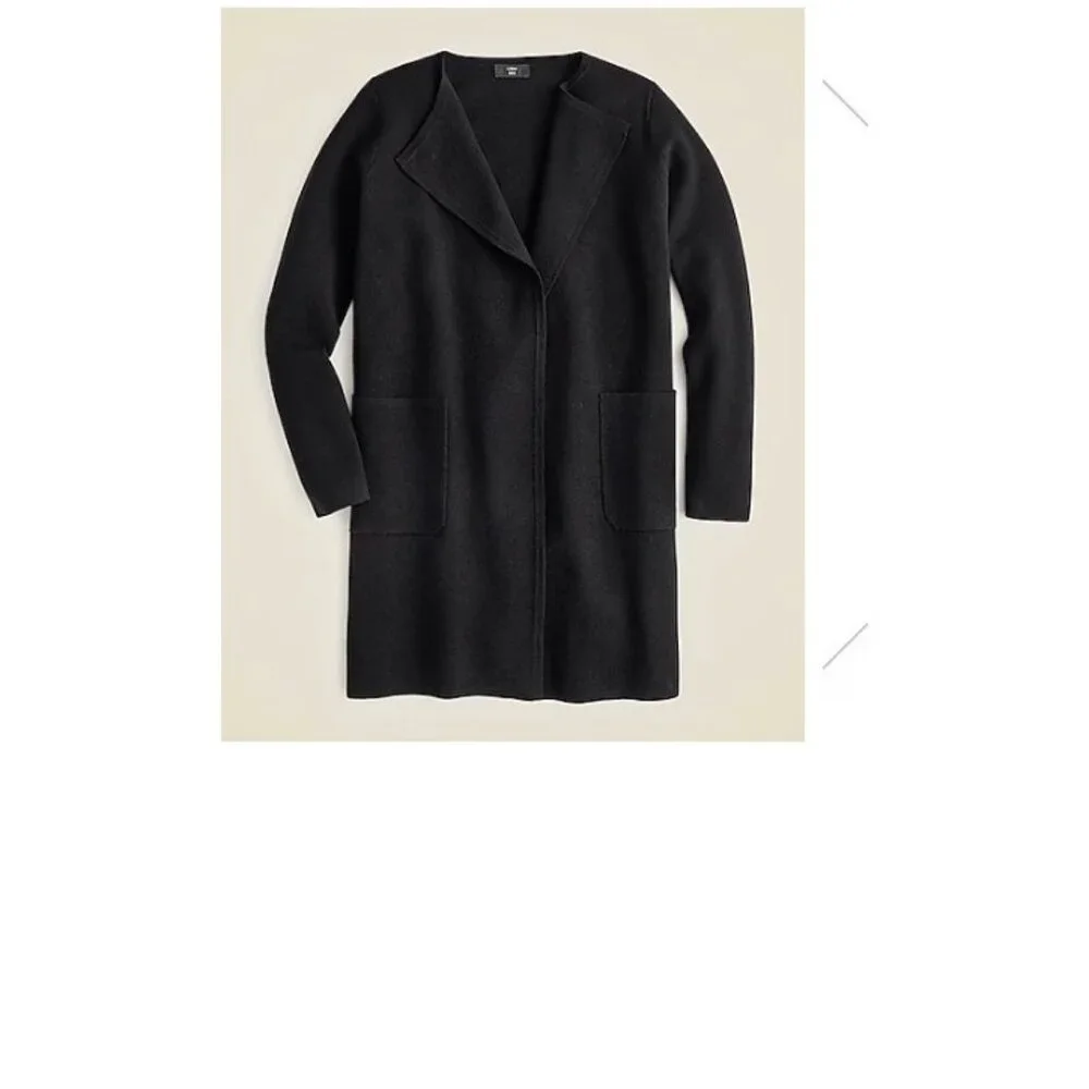 J.Crew $158 Juliette collarless sweater-blazer Black Size XXS J6339 - Picture 2 of 9